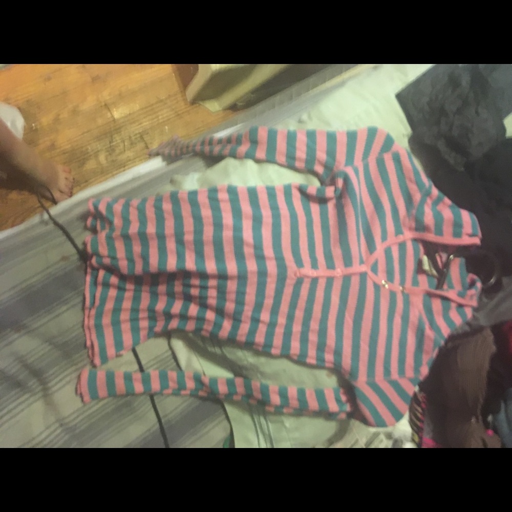 Pink and teal Aeropostale thermal with hood